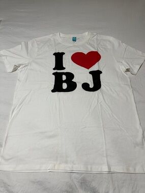 White Kids' Graphic Tee with Red Heart and Black Lettering